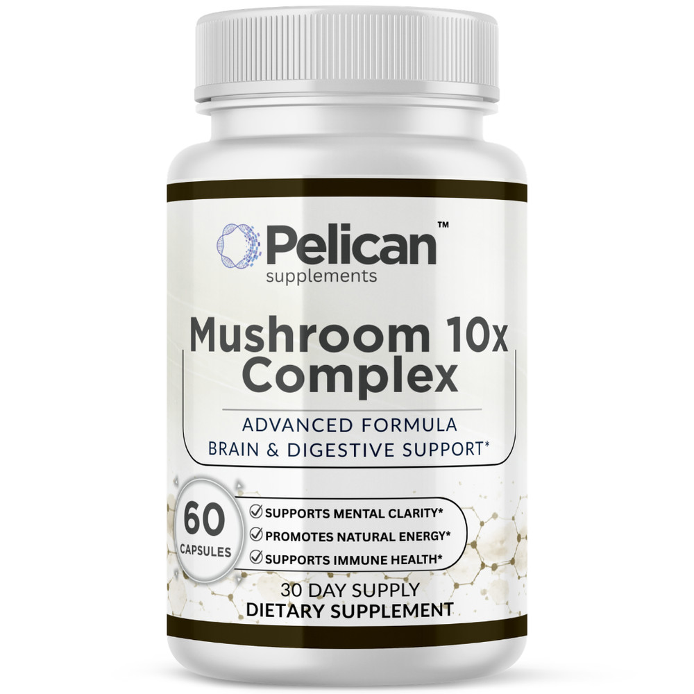Pelican Mushroom 10X Complex – Immune & Wellness Support – 60 Capsules