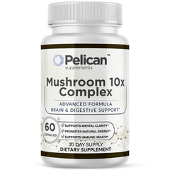 Pelican Mushroom 10X Complex – Immune & Wellness Support – 60 Capsules