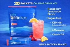 Nello Supercalm Raspberry Lemonade 20 Packets Calming Drink Mix 0 Sugar