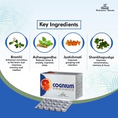 Charak Pharma Cognium Tablet For Memory Focus Concentration Reduce Stress 40Tabs