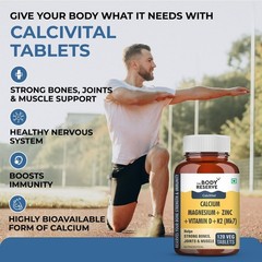 The B.ody Reserve Calcium Mg Zinc K2 MK7 B12 360 Tabs