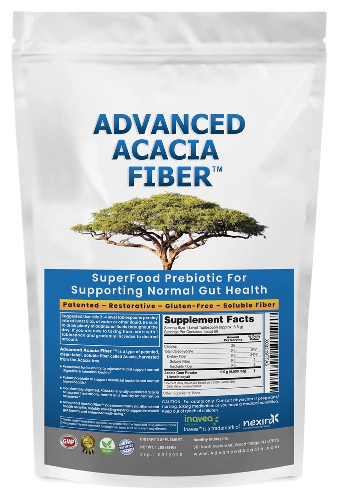 Advanced Acacia Fiber Powder 16oz Organic Soluble Fiber Leaky Gut Repair Powd…