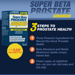 Super Beta Prostate Advanced with Saw Palmetto 120 Capsules Free Shipping USA
