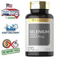Selenio 200mcg Suplemento | 270 Tabletas Vegetarianos | Mineral Traza Esencial