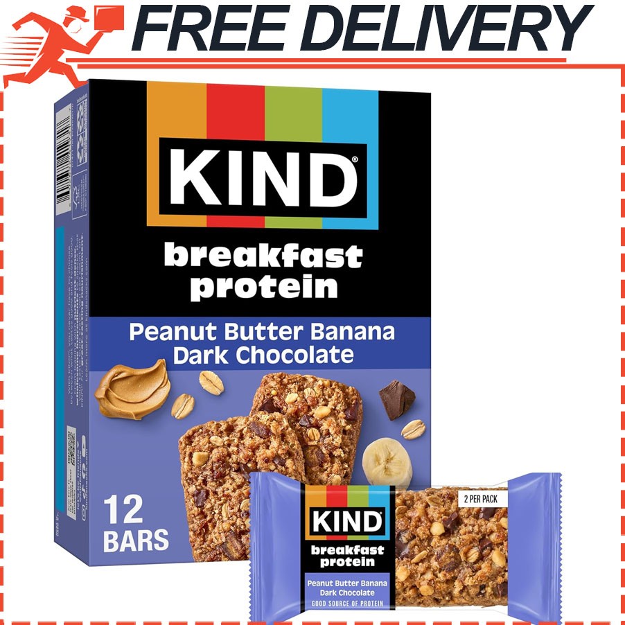 Kind Bar Protein Breakfast Peanut Butter Banana Dark Chocolate 6 Count, 10.58 oz