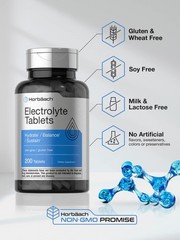 Horbäach Electrolyte Tablets | 200 Count | Helps 200 (Pack of 1)