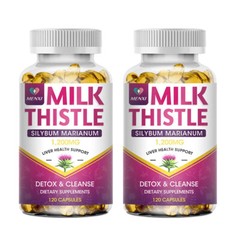 Organic Milk Thistle Capsules 1200mg – Liver Cleansing,Detox & Repairing Formula
