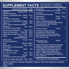 Men Daily Multivitamin Capsule Complex Energy Boost Prostate Health Function Cap