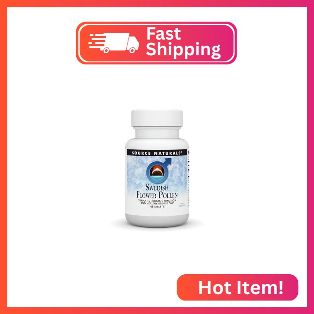 Source Naturals Swedish Flower Pollen Extract Supplement, Supports Prostate Func