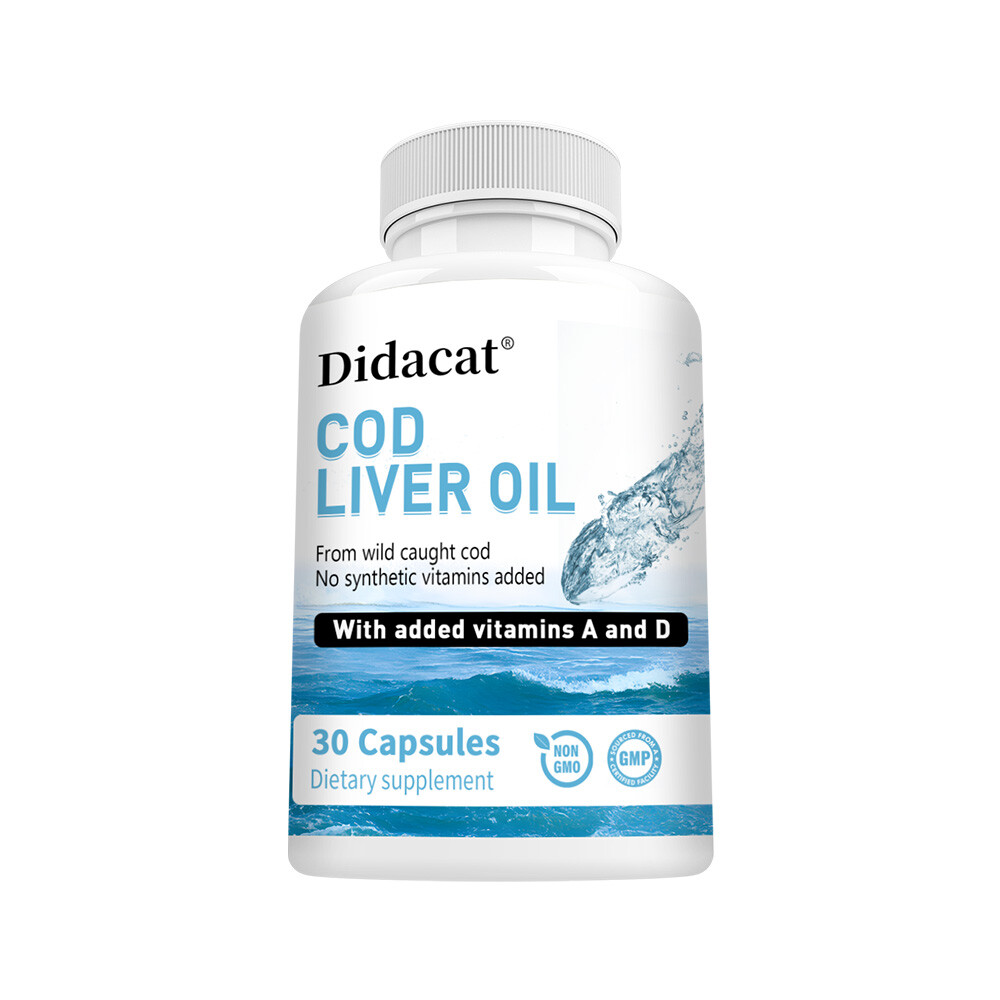 Wild Icelandic Cod Liver Oil Capsules – Omega-3 EPA, DHA , Vitamin A & D