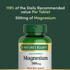 Nature’s Bounty Magnesium 500 mg–200 Count (Pack of 1)- FREE2 Day Delivery