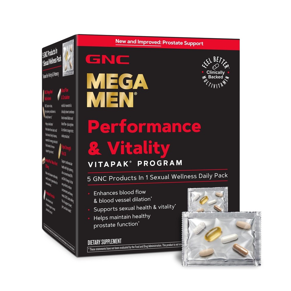 GNC Mega Men Performance and Vitality Vitapak Program, 30 Count (Pack of 1)