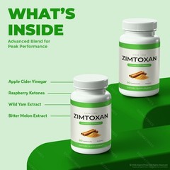 Zimtoxan Capsules, Advanced Formula, Weight Loss & Metabolic Support 60ct