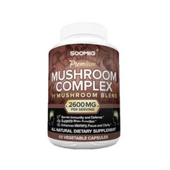 Organic Mushroom Complex Supplement with Lions Mane 30/60/120Capsules