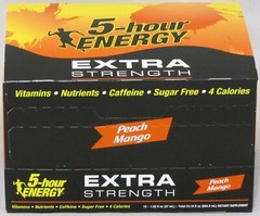 5 Hour Energy Shot Peach Mango Extra Strength 12 Ct 1.93 oz Ships Free Hr Five
