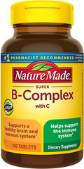 Nature Made Super B Complex with Vitamin C Folic Acid Supplement Immune Support