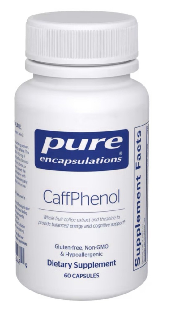 Pure Encapsulations Caffphenol – 60 Caps – 50 Mg Caff. + 100 mg Theanine Per Cap