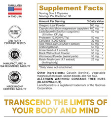Candida Cleanse Gut Support Supplement Digestive Health Colon Wellness Capsules