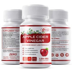 ▶ Apple Cider Vinegar Capsules – 3000mg with The Mother ACV Vegan Keto Pills