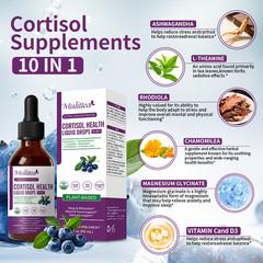 Cortisol Support Liquid Drop w/ Magnesium Ashwagandha -Balanced Adrenal Function