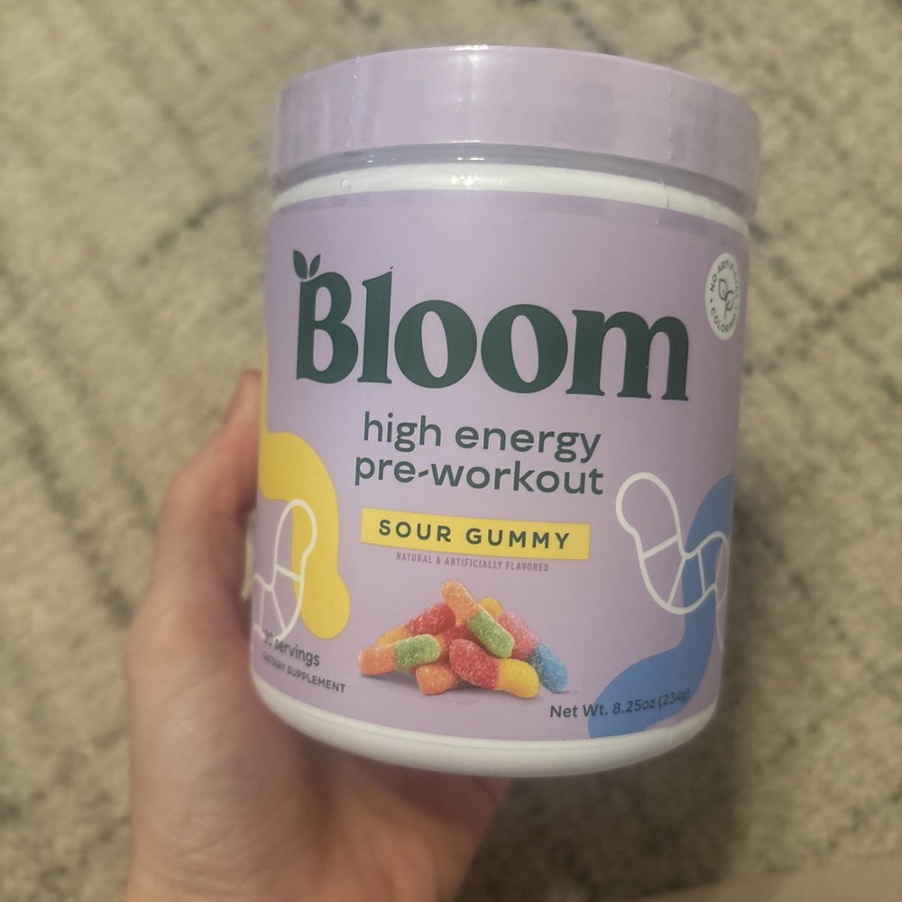 bloom high energy pre workout Sour Gummy 8.25oz New Exp 8/2027