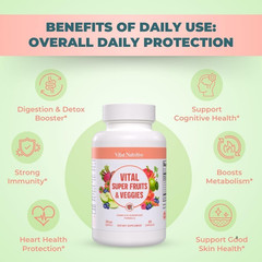 New Vital Super Fruits Veggies Daily Supplement Capsules Fast Shipping
