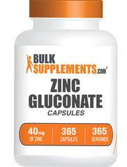 BulkSupplements Zinc Gluconate 365 Capsules – 40 mg Per Serving