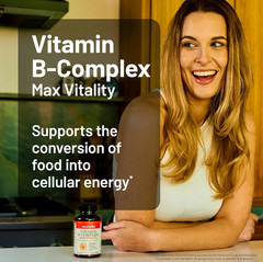 Vitamin B Complex for Women & Men with Biotin, Folic Acid – Energy Support, 60Ct