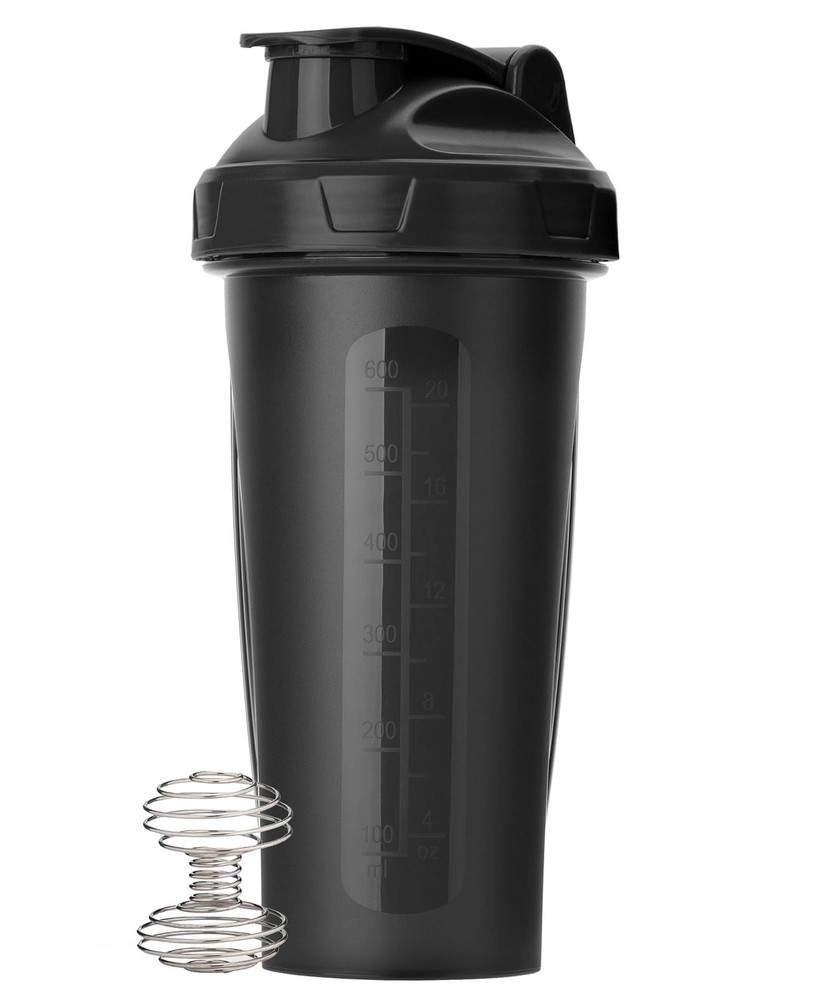 Protein Shaker Bottle Blender Cup Leak Proof Wire Whisk Ball Gym Fitness
