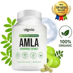 Alevia Organic Amla Capsules 1000mg Indian Gooseberry Antioxidant Supplement 60c