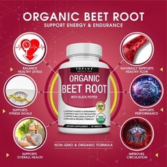 1 Sealed Organic Beet Root Energy + Antioxidant Supplement 90 Tabs NEW++
