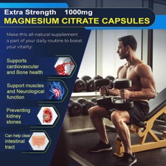 2×120pc Magnesium Citrate Caps – Muscle Relaxation & Sleep Aid – Fast Absorption