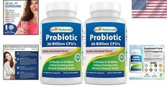 3rd Party Tested Probiotic 10 Strains – 30 Billion CFU for Wellness – 2-Pack