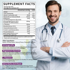 Cortisol Support Liquid Drop w/ Magnesium Ashwagandha -Balanced Adrenal Function