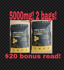 5000mg Himalayan Shilajit Gummies Ashwagandha Fulvic Acid 60ct + (2) Preform Man
