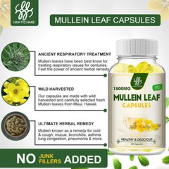 Mullein Leaf Capsules Lung Cleansing&Detox Herbal Dietary Supplement Gummy