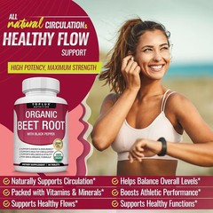 2 PACK Toplux Organic Beet Root Tablets-Nitric Oxide Supplement