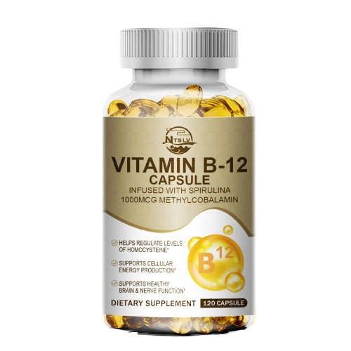 Vitamin B-12 Complex Capsules Energy Support Health Brain Nervous System Pills