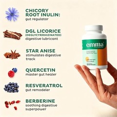 Emma Gut Health & Colon Cleanse–Relief from Bloating & Digestive, 60 Capsules