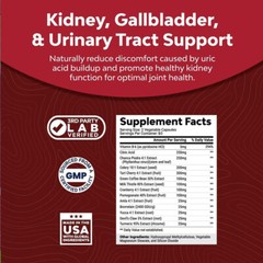 Uric Acid Formula -Tart Cherry, Celery, Milk Thistle,Cranberry – Cleanse & Detox