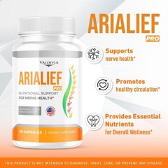 Arialief Nerve Support Supplement Capsules Sciatica Neuropathy Pain 1 Pack 60Ct