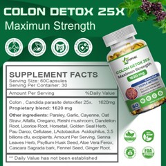 Digestive System Support Supplement Candida Cleanse Natural Herbs 4 Gut & Colon