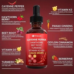 Cayenne Pepper Supplement Liquid Drops + Hawthorn Berry – Pack 2