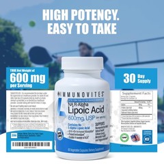 Stabilized R-Alpha Lipoic Acid ((True)) 600mg per Serving [[High Potency & up to