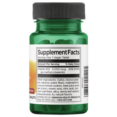 Swanson Vitamin B-12 Methylcobalamin – High Absorption 5,000 Mcg 60 Tablets