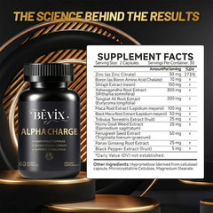 BEVIX Alpha Charge 1000 MG Premium Formula Contains 12 Herbal Ingredients Fitnes