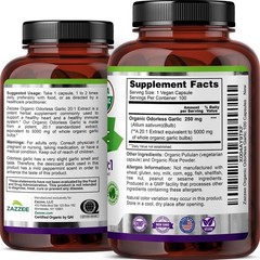 Organic Odorless Garlic Capsules – 5000 mg Strength, Peppermint-Scented, Non-GMO