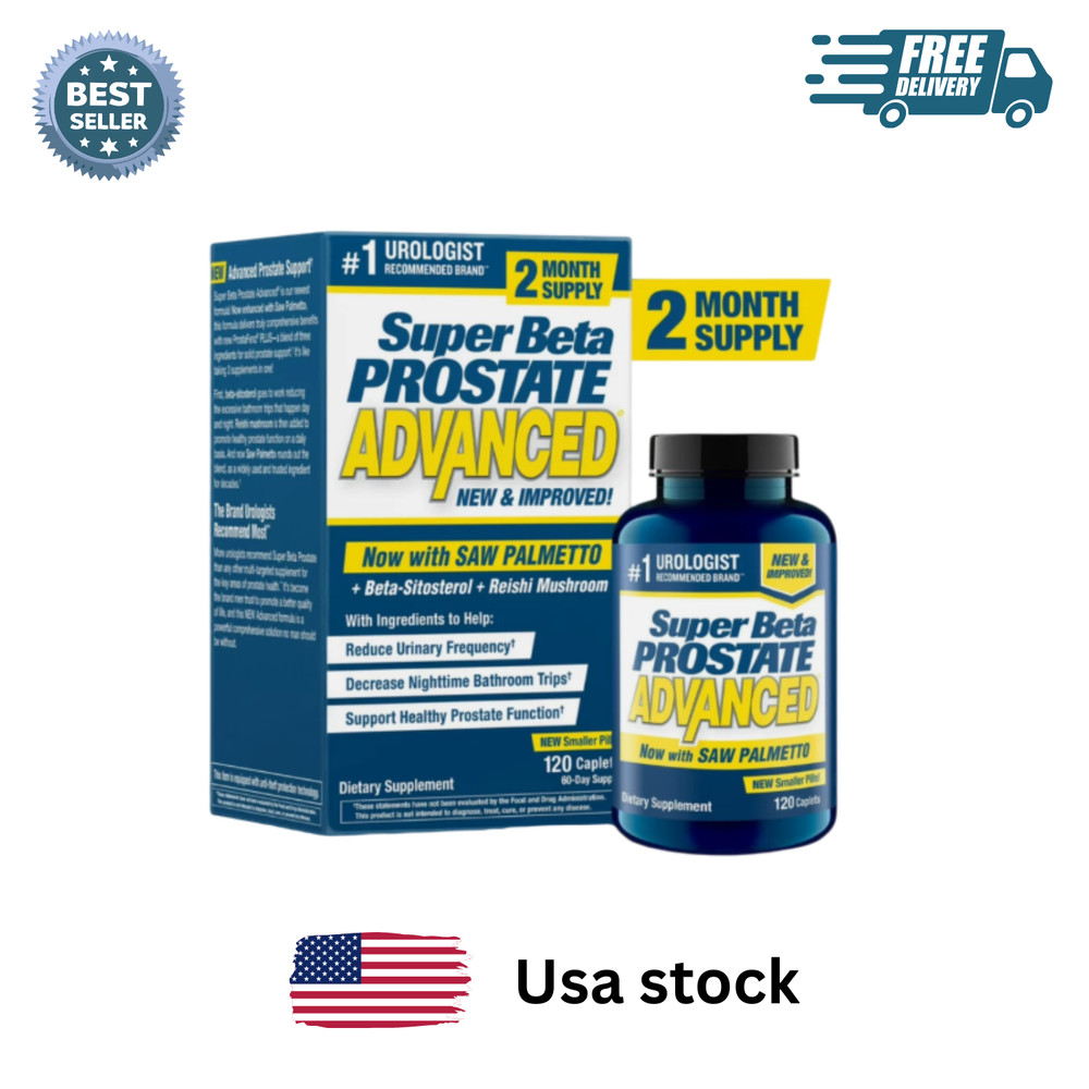 Super Beta Prostate Advanced with Saw Palmetto 120 Capsules Free Shipping USA