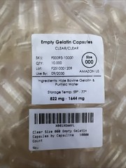 Capsuline Size 000 Gelatin Empty Capsules, 10000 Count