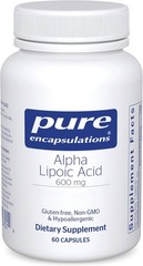 Lot of 2 Pure Encapsulations Alpha Lipoic Acid 600mg 60 Capsules EXP 09/26